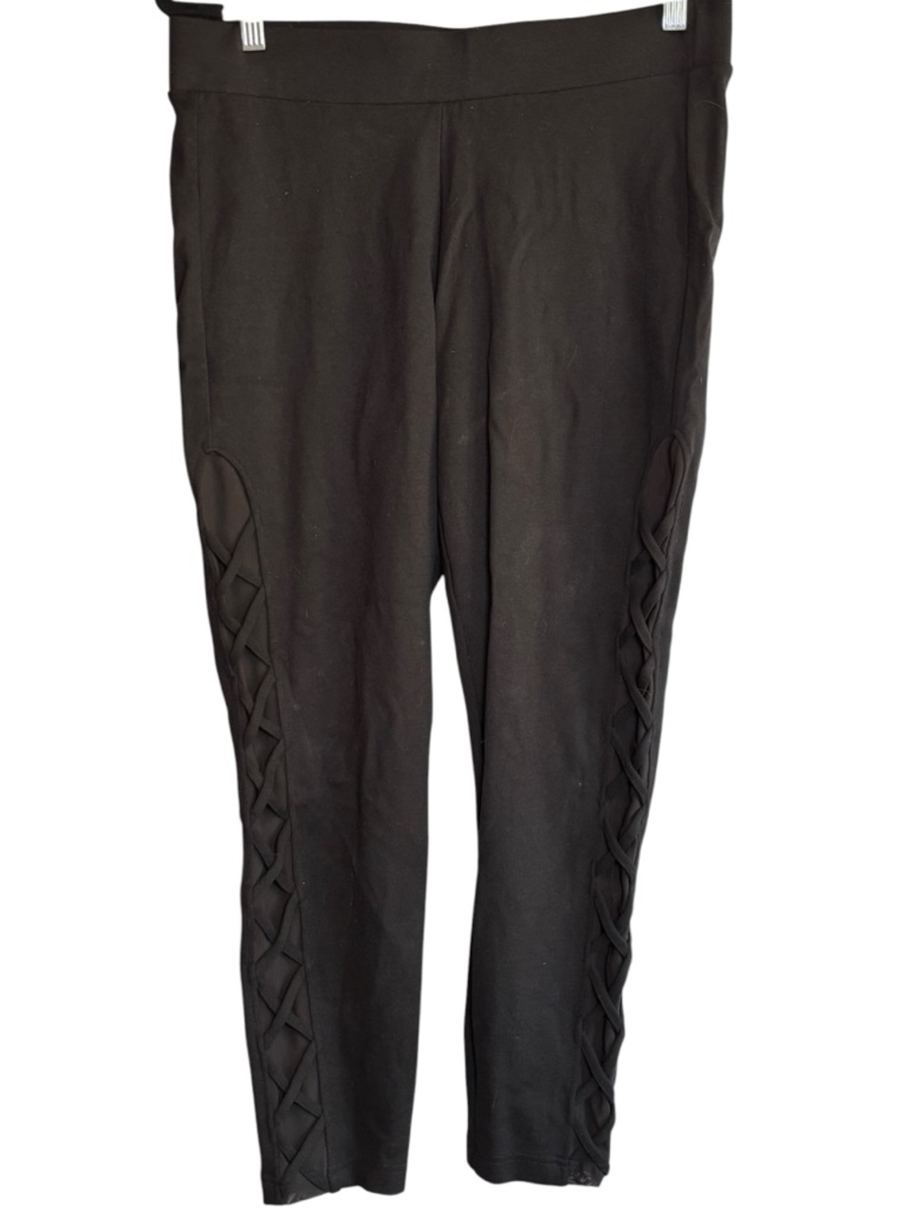 Torrid Black Lattice Mesh Panel Leggings Size 1X Stretch Pull-On